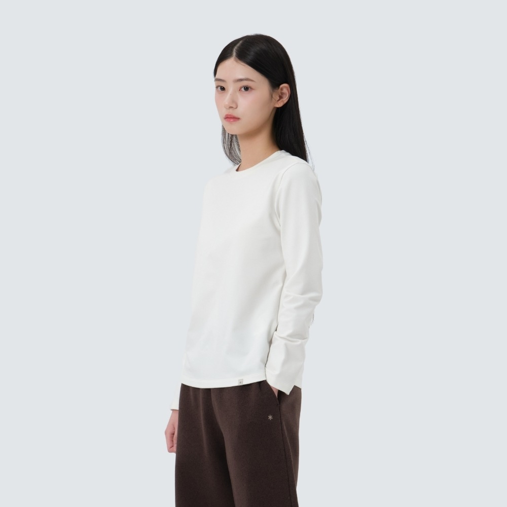 スノーピークアパレルコナドゥ女性用ロングスリーブ T シャツクリーム (S25FWFTL25)