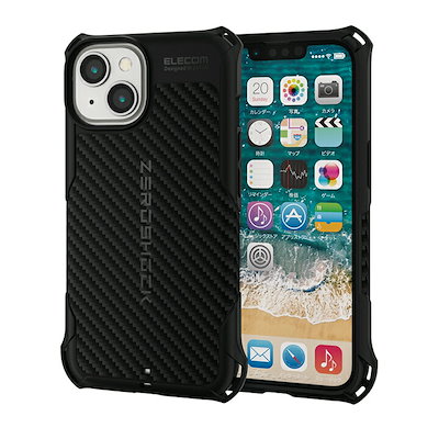 他サイト： エレコム iPhone 14 用 ZEROSHOCK グリップ EC iPhone14 / 13 ゼロショック グリップ TPU ブラック PMWA22AZEROGBKの商品画像