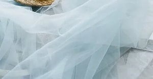 軽量ガーゼニット生地,繊細な純粋な色のレースの糸,日曜大工の背景のベール,結婚式のドレスの装飾,チュールp156 light blue L 100CM x W 160CM