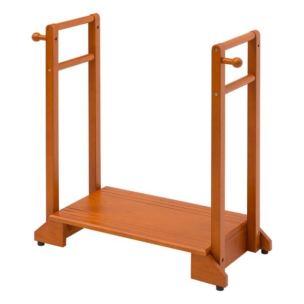 手すり付き玄関踏み台 両手タイプ 玄関 踏み台 手すり 両手すり 玄関台 両側 木製） VH-7934LBR-D