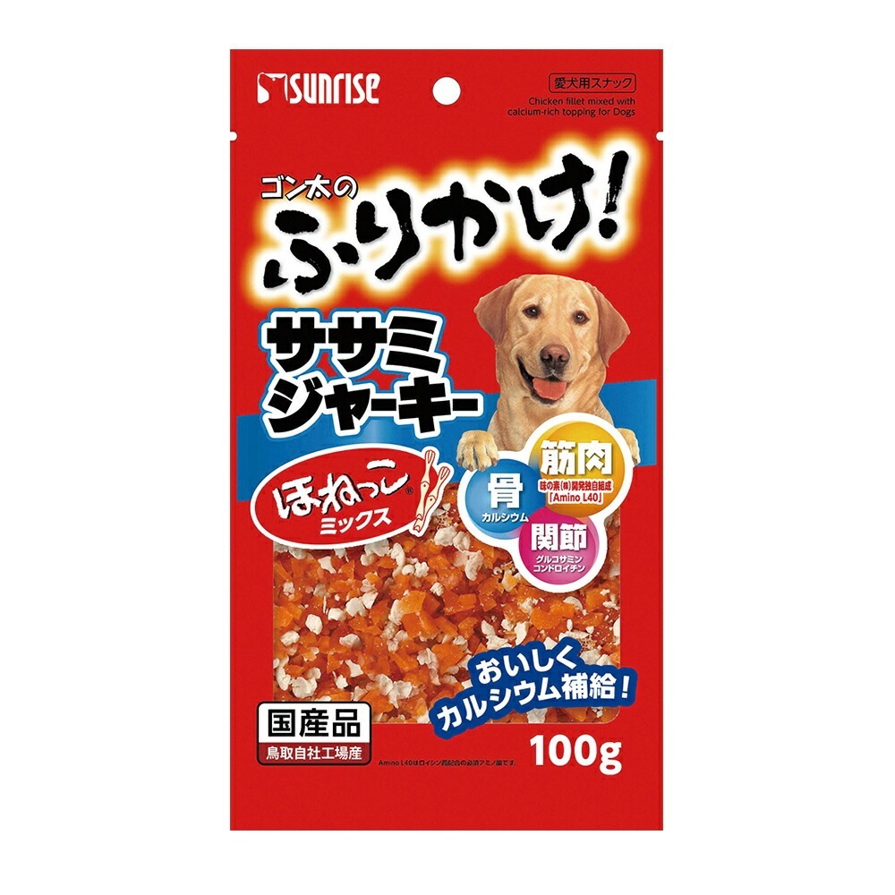 （まとめ買い）ゴン太のふりかけ！ ササミジャーキー ほねっこミックス 100g 犬用 [x16]