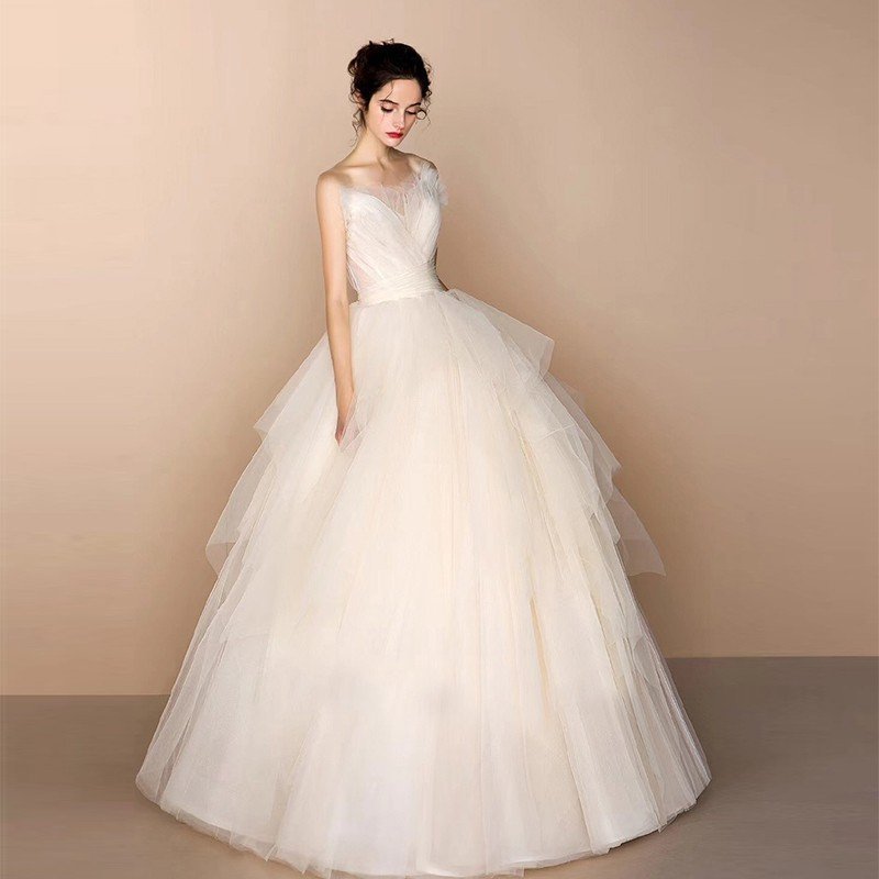 ウェディングドレス 花嫁 ウエディングドレス 白 安い ロングドレス ブライダル 結婚式 プリンセスラインドレス 二次会 パーティード