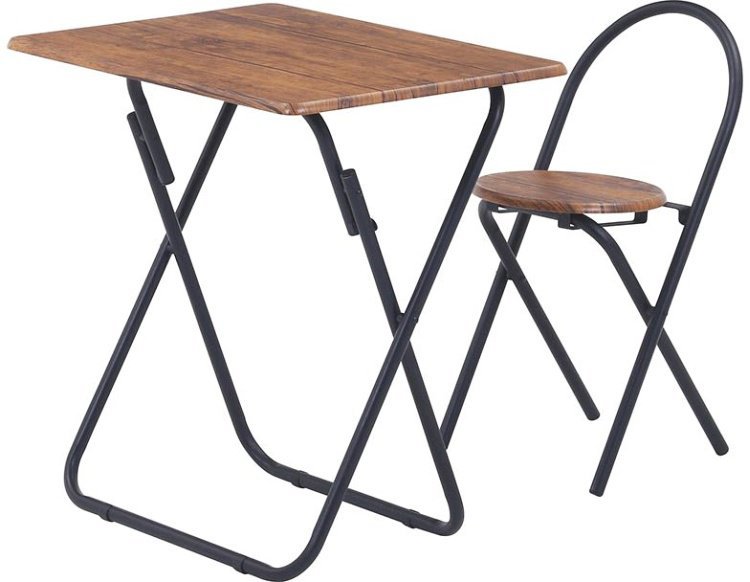 折りたたみテーブルセット おしゃれ テーブル・チェアセット 70×50×71cm ブラウン