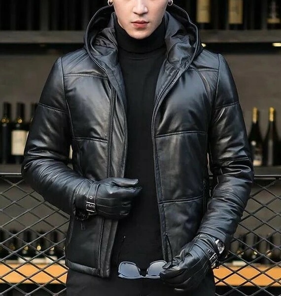 早いもの胜ち ジャケット PU革 フード付き 無地 冬 快適 メンズファッションhbq342