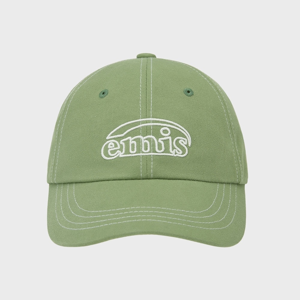 IMIS ホワイトステッチボールキャップ-オリーブ