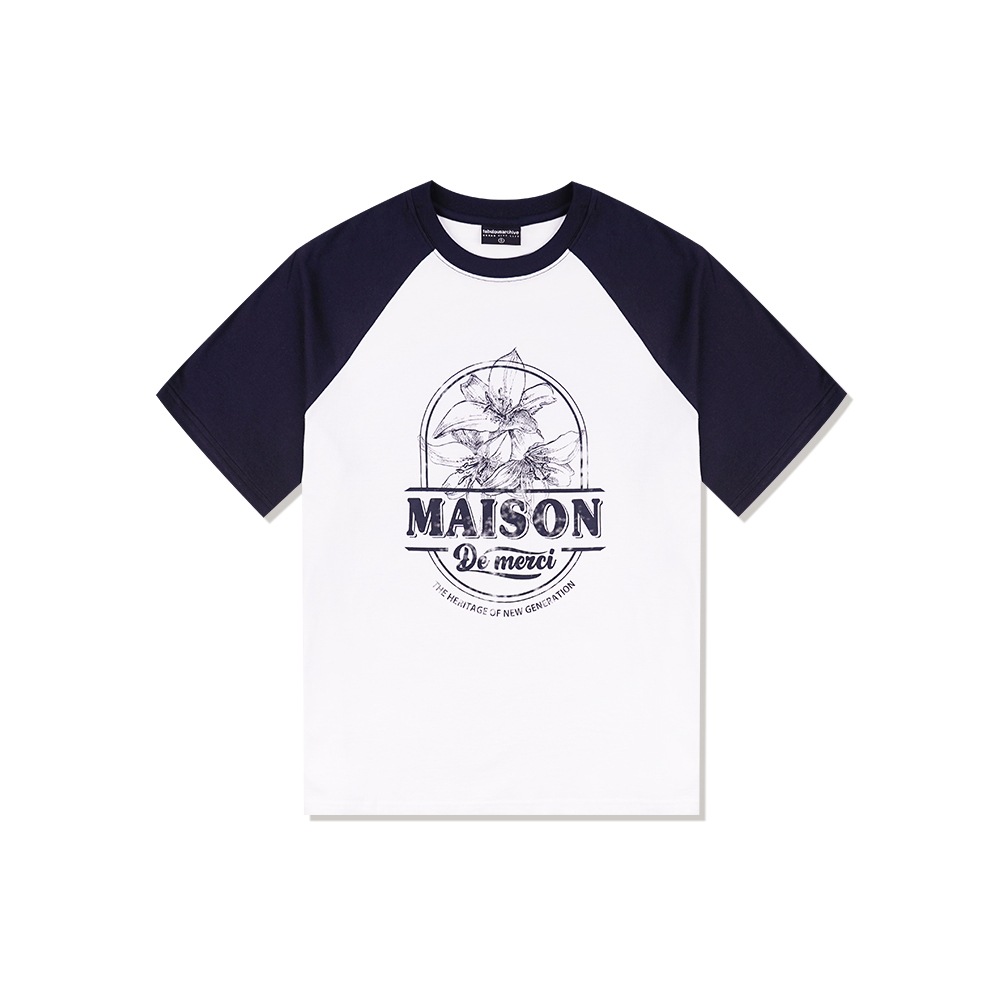 ファビュラスアーカイブユニセックスラグランシングルジャージールリーゼショートスリーブ T シャツネイビー (FCD2TS604M)