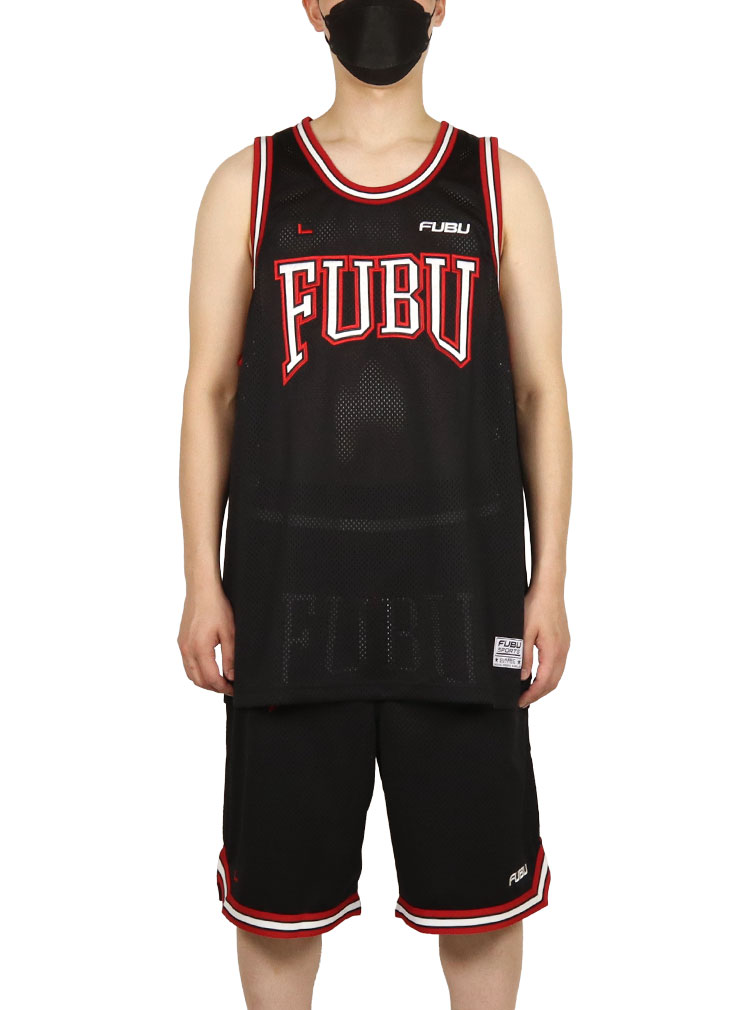 セットアップ FUBU バスケタンク ショーツ バスケシャツ メンズ レディース ブランド 大きいサイズ 黒