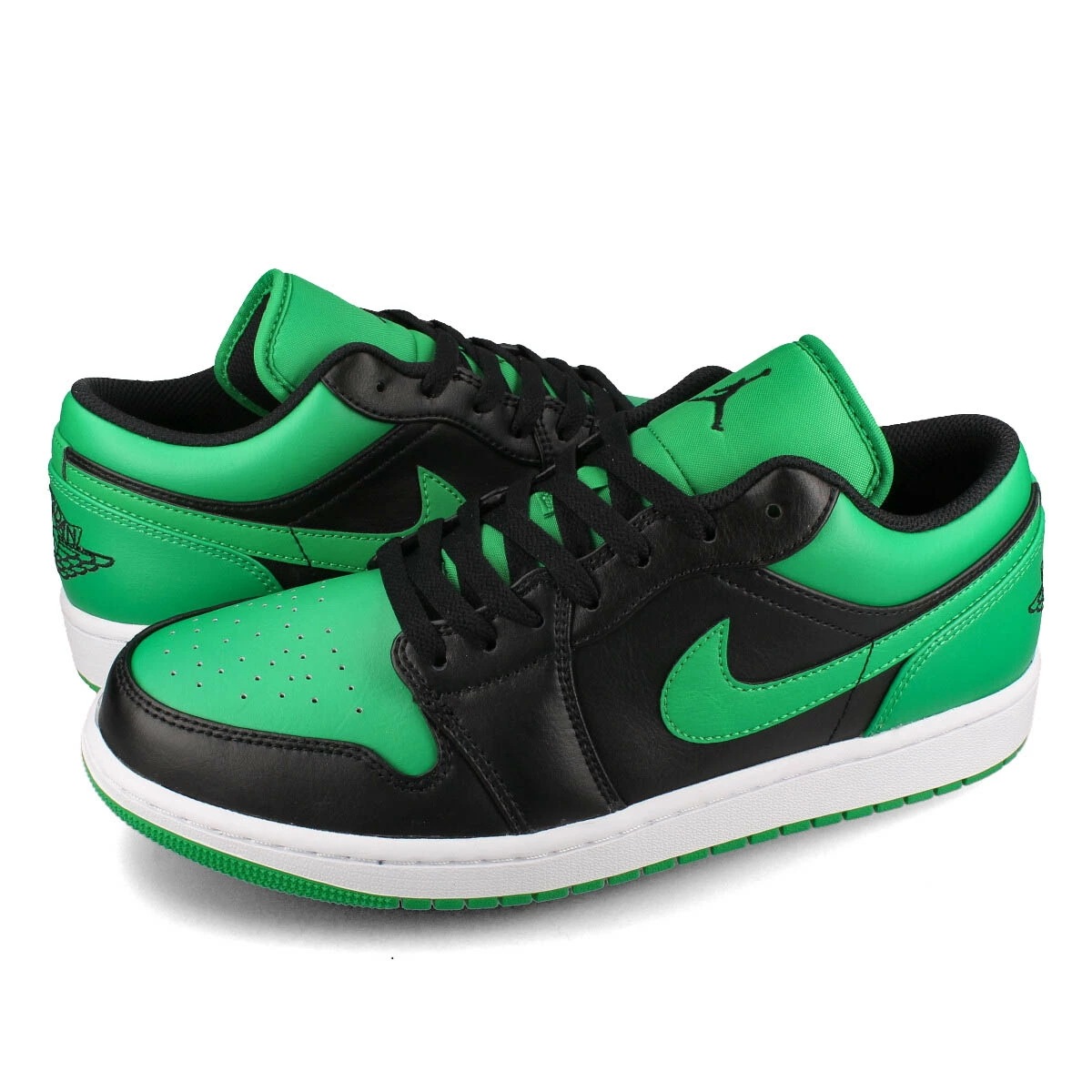 NIKE AIR JORDAN 1 LOW BLACK/BLACK/LUCKY GREEN/WHITE