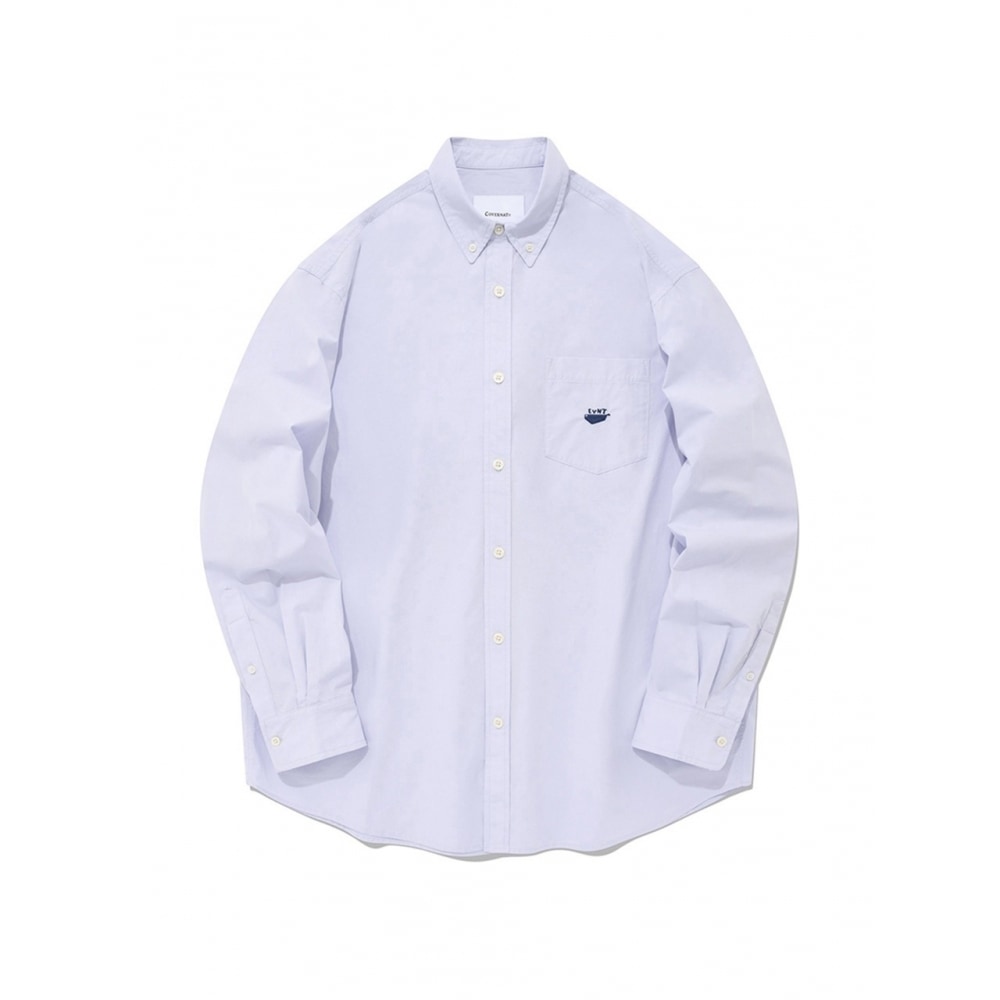 COVERNAT 23SS クジラロゴコットンシャツラベンダー