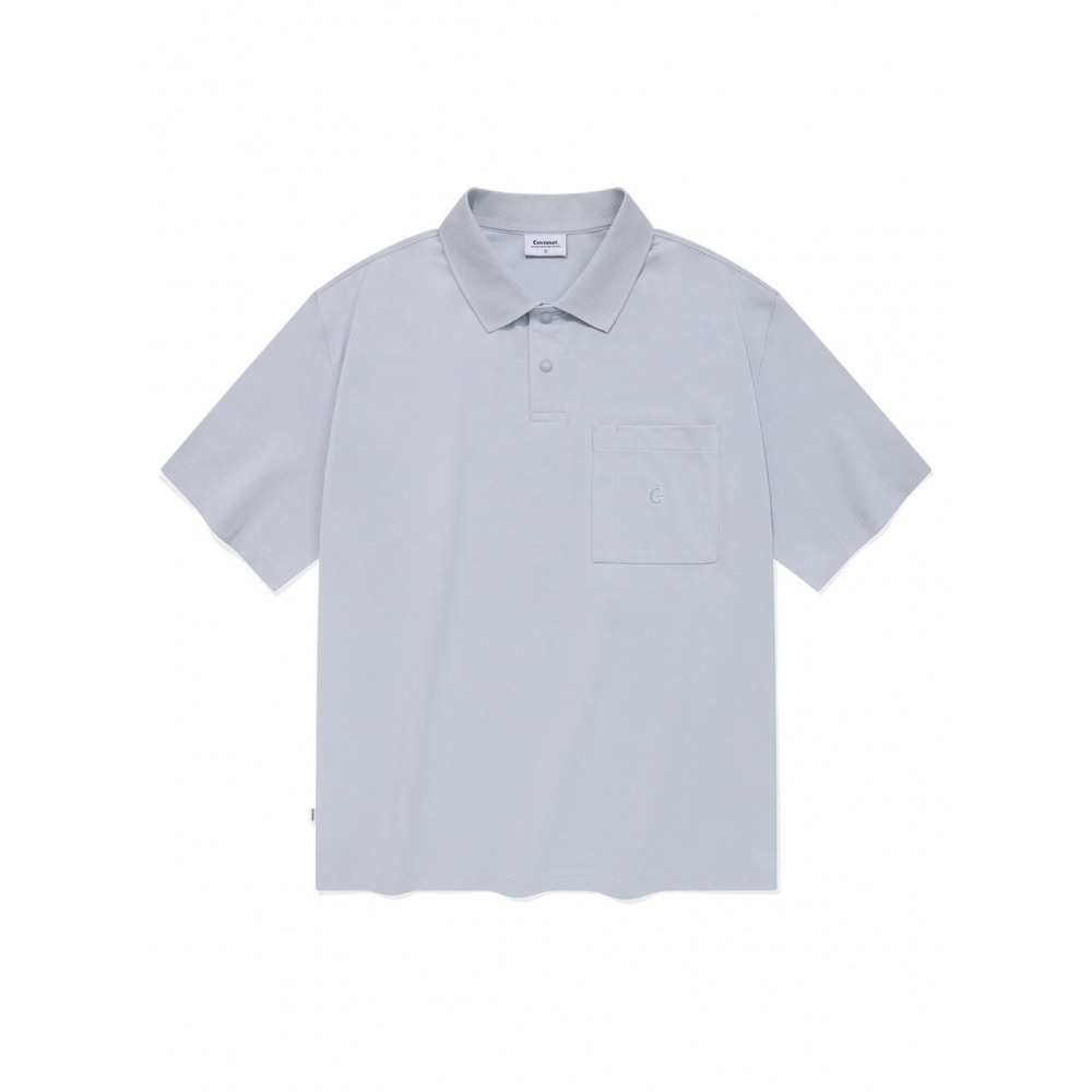 COVERNAT オーセンティックポケットカラー T シャツライトブルー