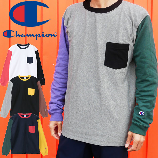 チャンピオン Champion Tシャツ メンズ ロングスリーブTシャツ リバースウィーブ 長袖 プルオーバー カットソー トップス ティーシャツ ロンティー クルーネック C3-T412
