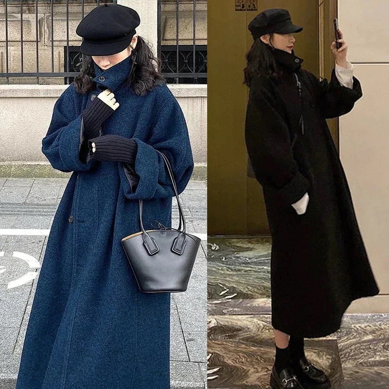 ネービー ロングコート 秋冬 ラシャコート 厚手 トレンチコート チェスターコート ツイードジャケット アウター メガ割30%までに制限