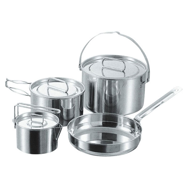 ラグナステンレスクッカーLセット M-5504 アウトドア食器 (M5504)
