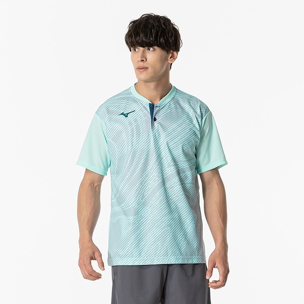 返品交換不可 大特価 MIZUNO ミズノ 汗処理／通気 ドライエアロフローゲームシャツ ラケットスポーツ ユニセックス ゲームウエア メンズ 62JAB00219 4,932円