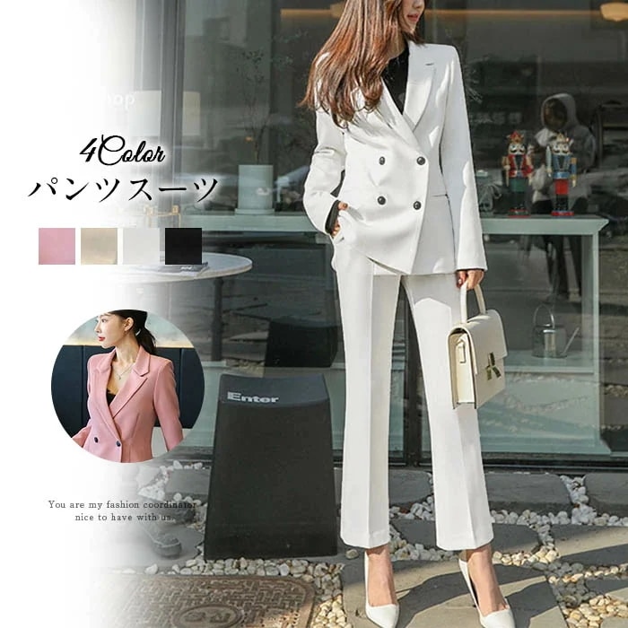 冠婚 ビジネス カジュアル 大きいサイズ ジャケット テーラードジャケット テーラード ワイドパンツ フォーマルスーツ フォーマル 2点セット スーツ 結婚式 レディース セットアップ パンツスーツ 4,825円