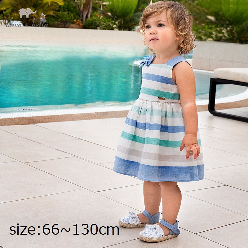 直輸入正規品dave and bella 66130cm ワンピース ボーダー ブルー ノースリーブ 女の子 夏