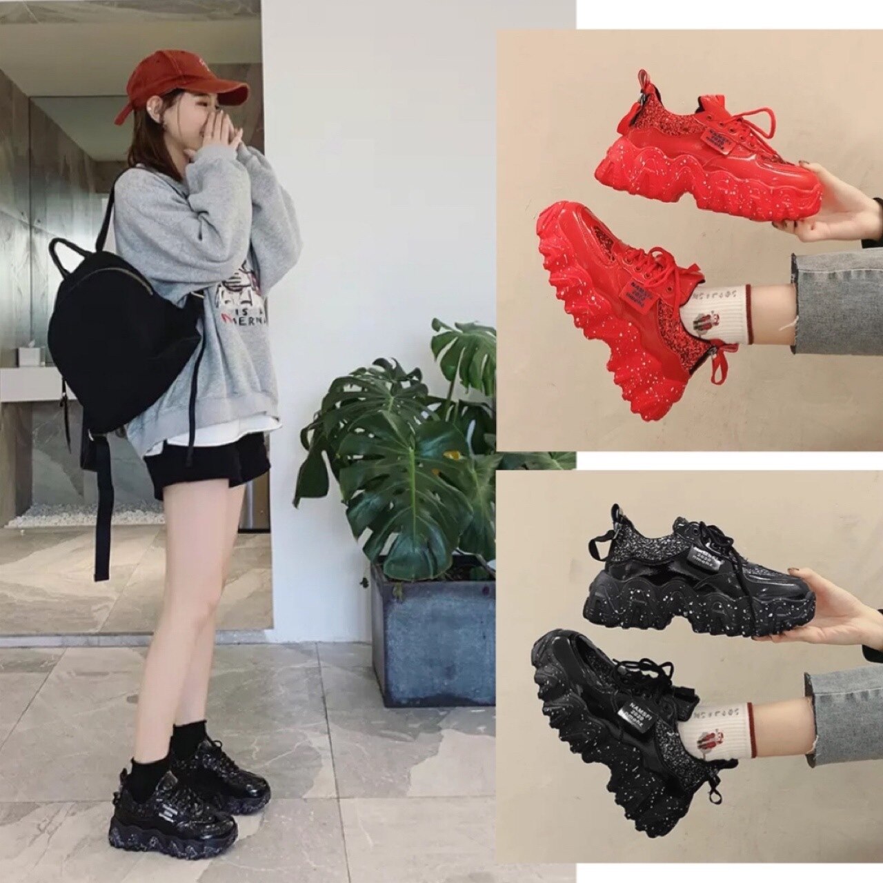 シューズ 靴 くつ クツ スニーカー レディースシューズ レディーススニーカー 厚底スニーカー ダッドスニーカー ボリュームスニーカー 厚底 リボン 歩きやすい 履きやすい 走れる 疲れにくい 美脚