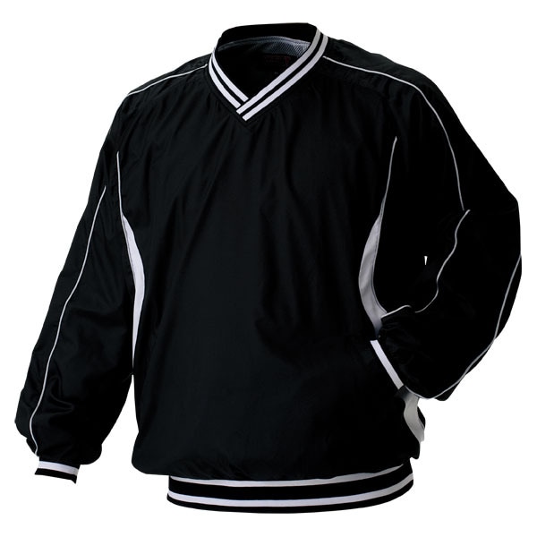 ゼット 野球ウエア 長袖Vネックジャンパー ブラック×ホワイト M BOV300 1911