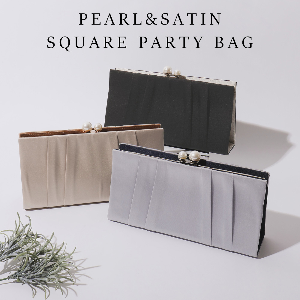 パーティー クラッチ パーティーバッグ パール サテン プリーツ タック 2way 3way 大きめ ショルダーバッグ ハンドバッグ 結婚式 セレモニー 入園式 卒園式 入学式 卒業式 謝恩会