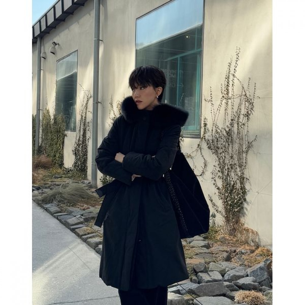 [ヘッジズレディース] 24FW 取り外し可能なロングヘビーダウンジャンパーブラック HSJU4D005BA