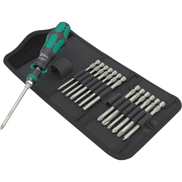 WERA ヴェラ 15点組 1/4HEX ビットラチェットドライバーセット テキスタイルボックス付 051061 工具 ツール DIY 作業工具 道具