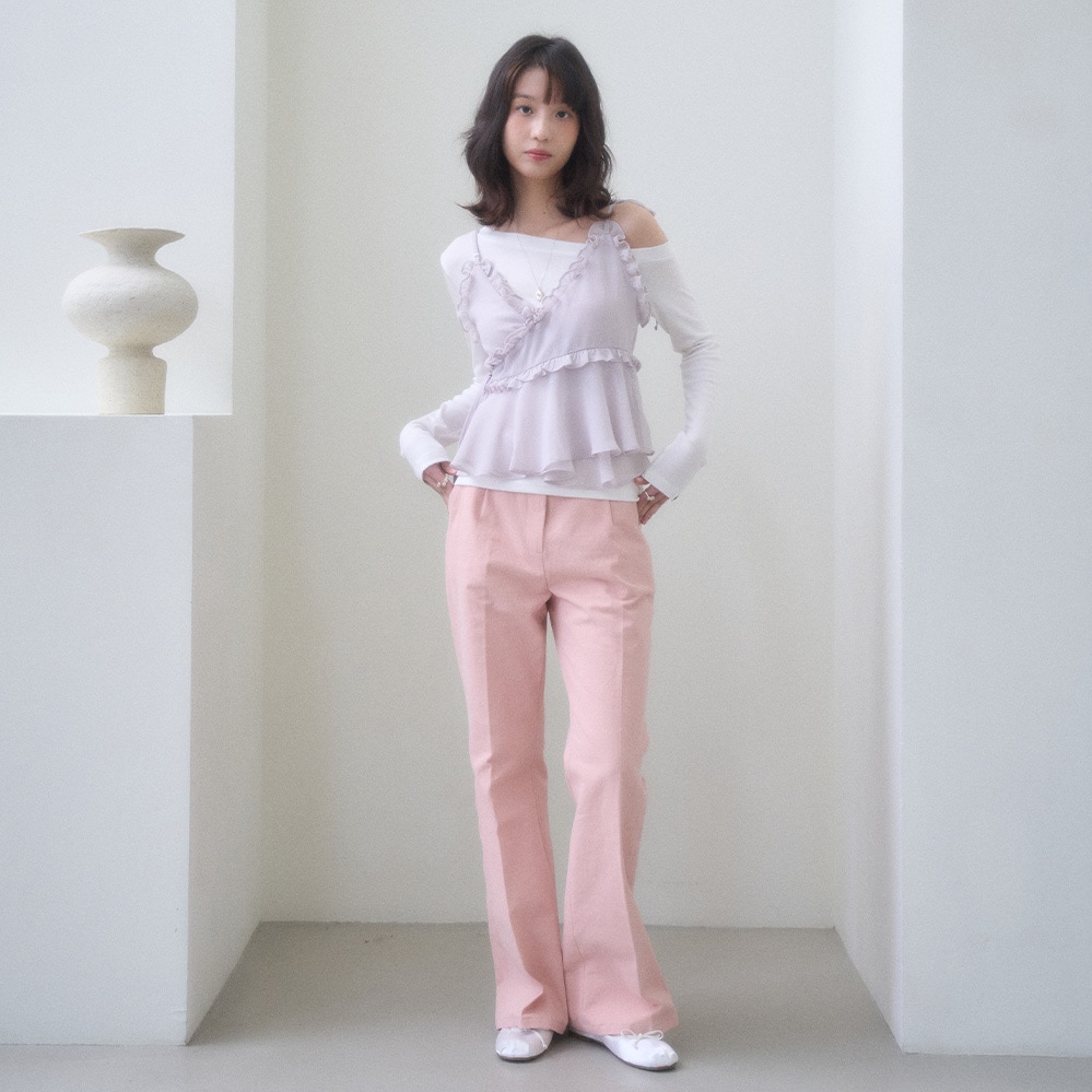 ONE-SHOULDER LONG SLEEVE-WHITE