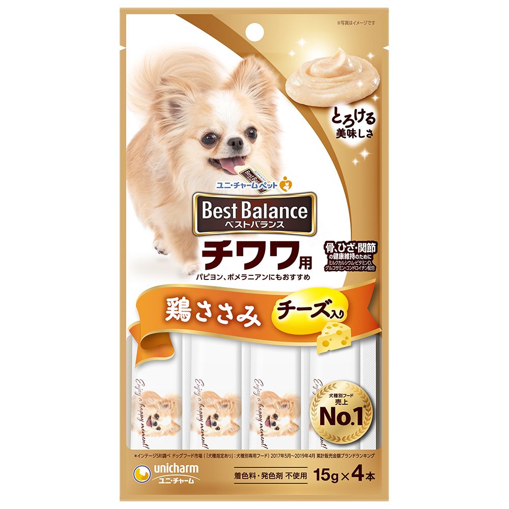 （まとめ買い）ベストバランスおやつ チワワ用 鶏ささみ チーズ入り 15gx4本 犬用おやつ [x24]