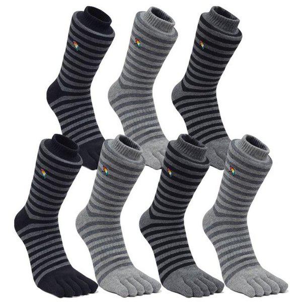 アーノルドパーマー 7足 ダブルクッション メンズ 指付きソックス リングル 丈長 BA005