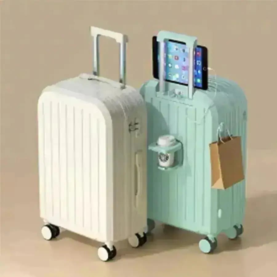 スーツケース USBポート付き カップホルダー 機内持ち込み 小型 Sサイズ Mサイズ 出張 2泊-3泊向き キャリーケース 旅行 充電口 超軽量 大容量