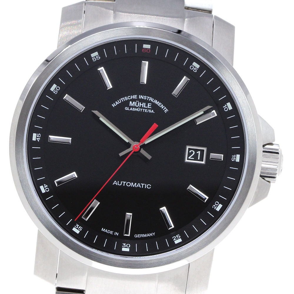 ミューレグラスヒュッテ Muhle Glashutte M1-25-33-NB 29er Big デイト 自動巻き メンズ 極美品 箱・保証書付き_822985【中古】