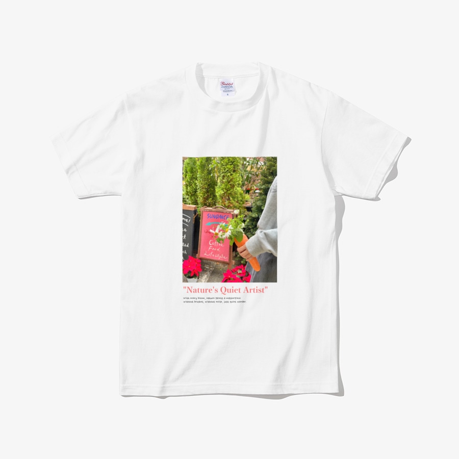 Natures Quiet Artist ポドウグッズ レディースTシャツ プリントイメージ 花 デザイン フラワー 韓国