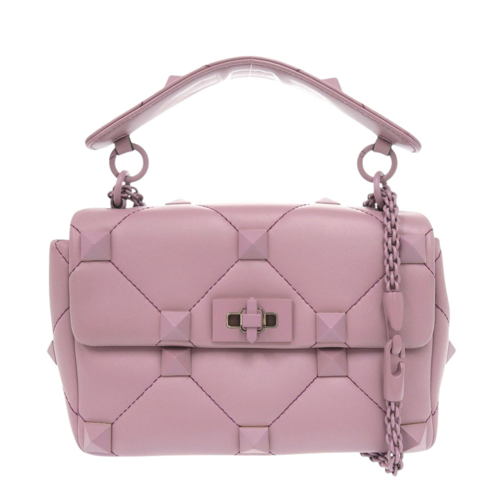 美品 ローマンスタッズ 2W2B0l60XlE ハンドバッグ レザー パープル 1276【中古】 レディース