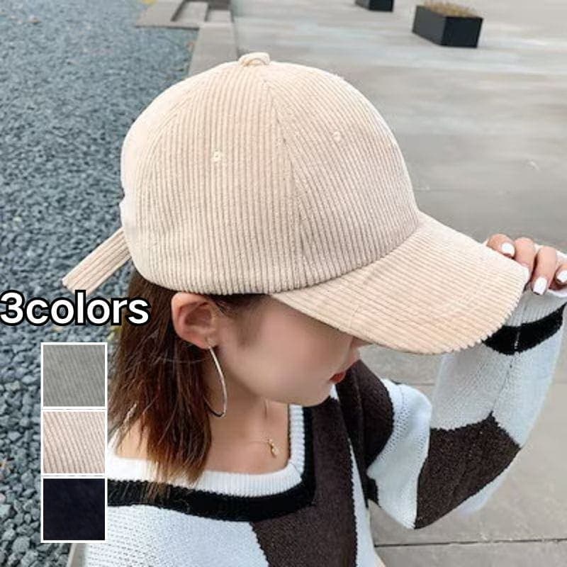【1つ買うと1つ無料】キャップ 新型コーデュロイ帽子野球帽レディースカジュアル 百掛け 学生ハンチング帽