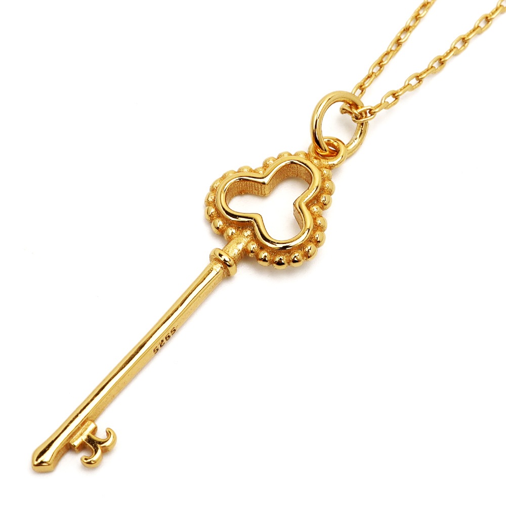 925 キーネックレス カギ 鍵 [cn010]