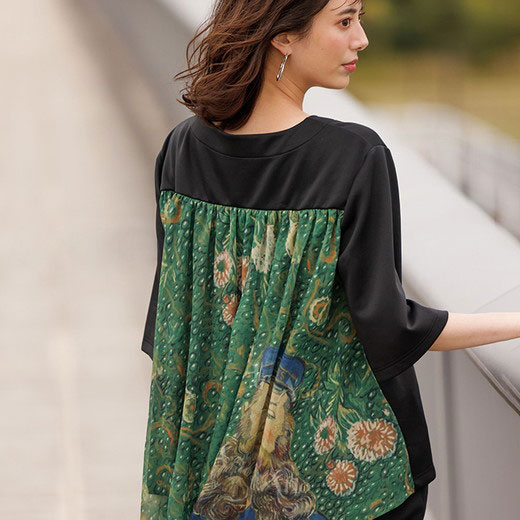 [最安値挑戦]！異素材切替プルオーバー レディース 夏 トップス Tシャツ カットソー M-3L 4,228円