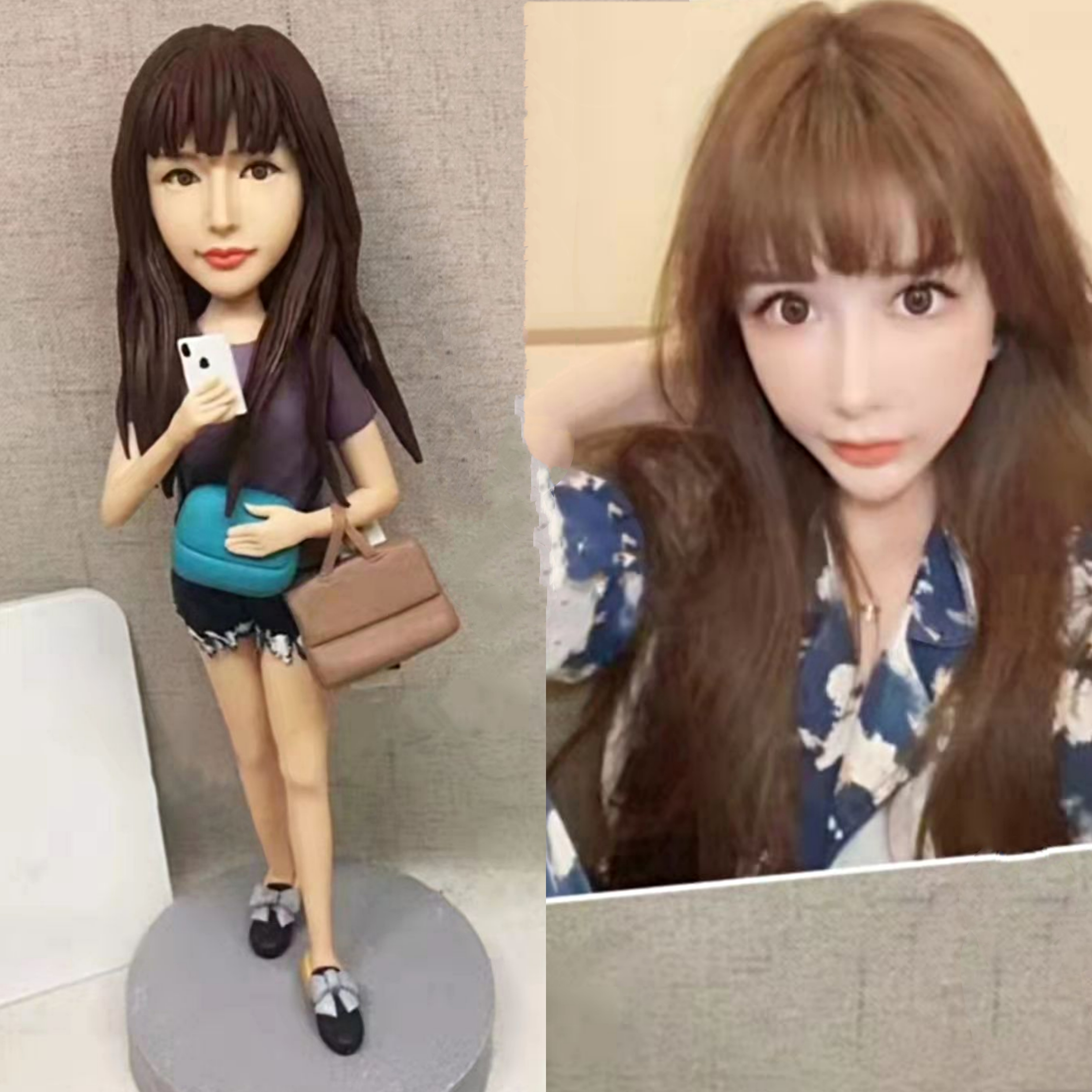 【オーダーメイド】3D肖像画 似顔絵 人形 フィギュア 彼氏 彼女 誕生日 ケーキトッパー 記念日 カップル 友達 プレゼント