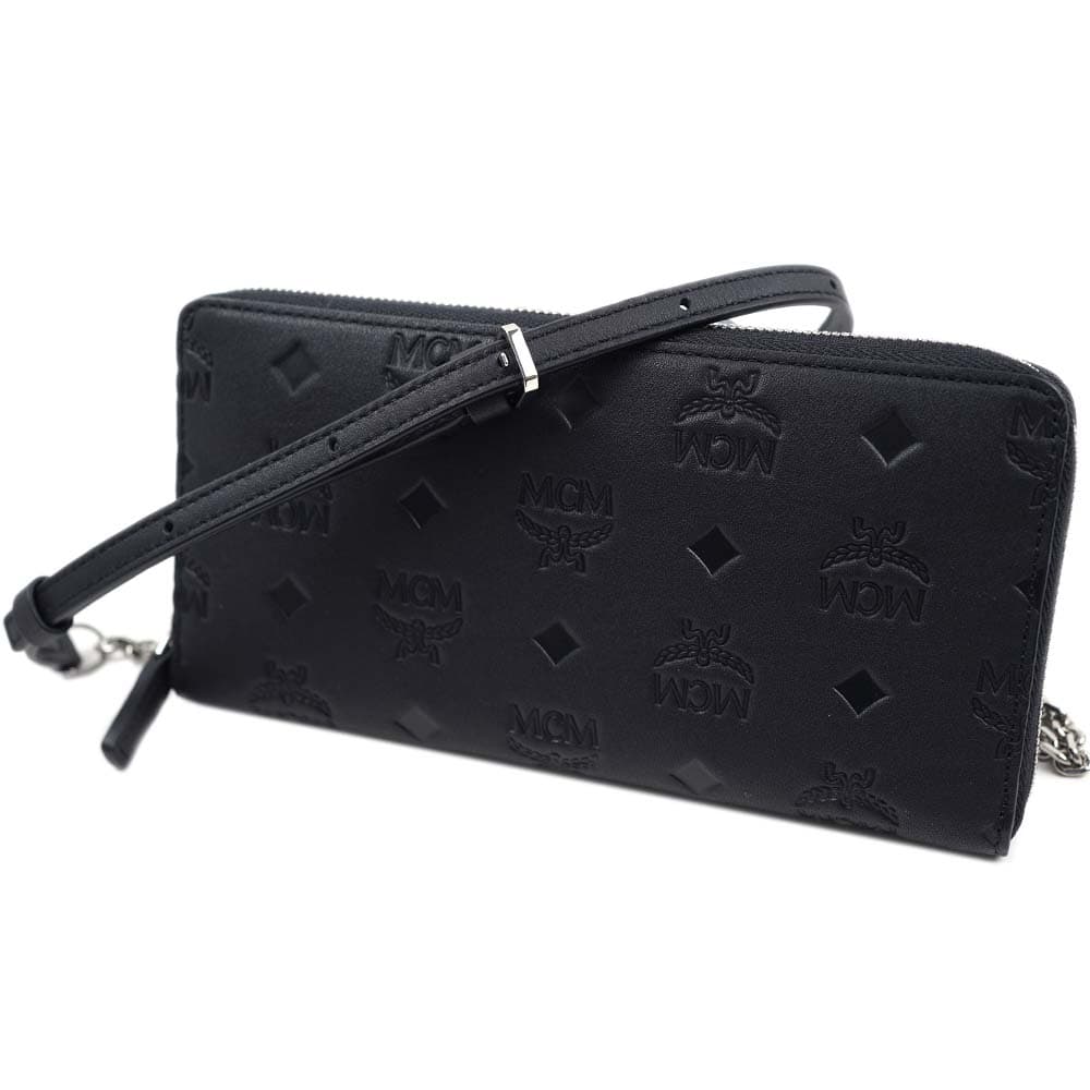 エムシーエム 財布 長財布 ラウンドファスナー お財布ショルダー レディース ブラック MCM MYLDATA07-BK001