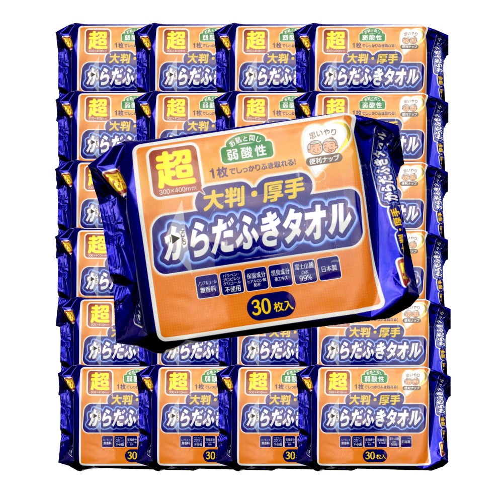 ボディシート ウェット 体拭き 大判 厚手 介護 防災 30枚入 24個セット