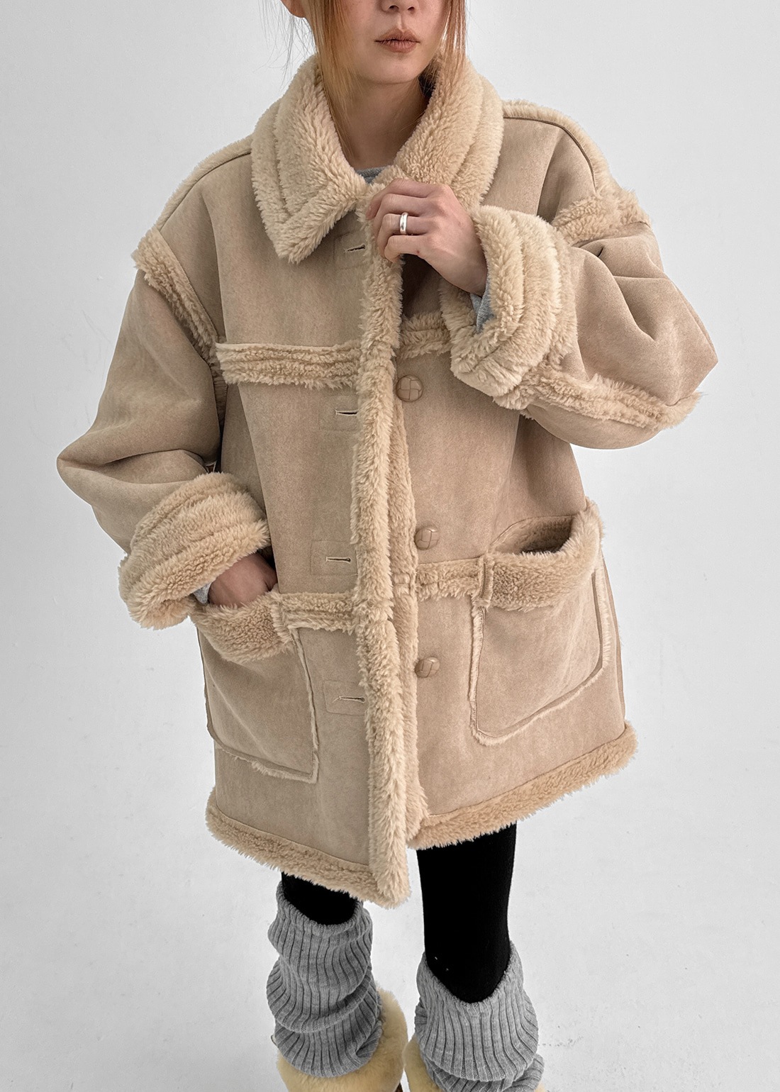 ポムケン スエード リバーシブル マスタング ジャンパー