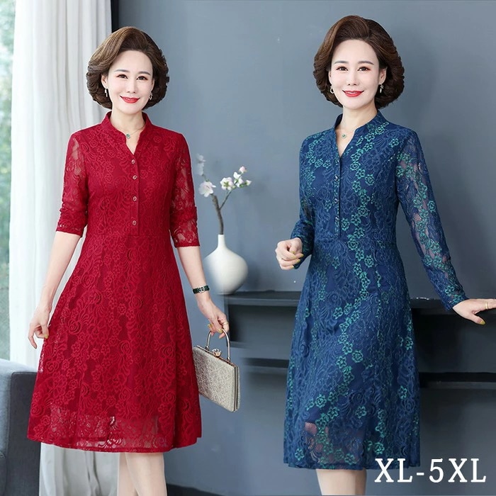 パーティードレス 大きいサイズ ワンピース フォーマル ピアノ発表会 大人 演奏会 黒 コンサート 結婚式 親族 フォーマルドレス ドレス ミモレ丈 袖あり 総レース 結婚式・2次会・お呼ばれ・食事会