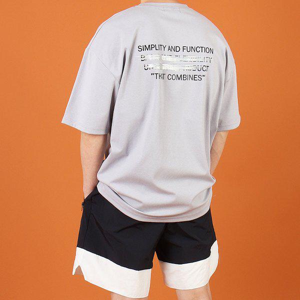 WAR メンズ ビッグサイズ コンバイン スクラッチ半袖Tシャツ