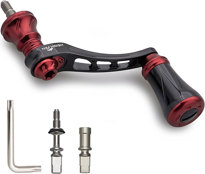 45-50mm可変 リール ハンドル シマノ ダイワ 通用 スピニングリール Arch Series 879(ワインレッド＆ブラック, 45-50mm)