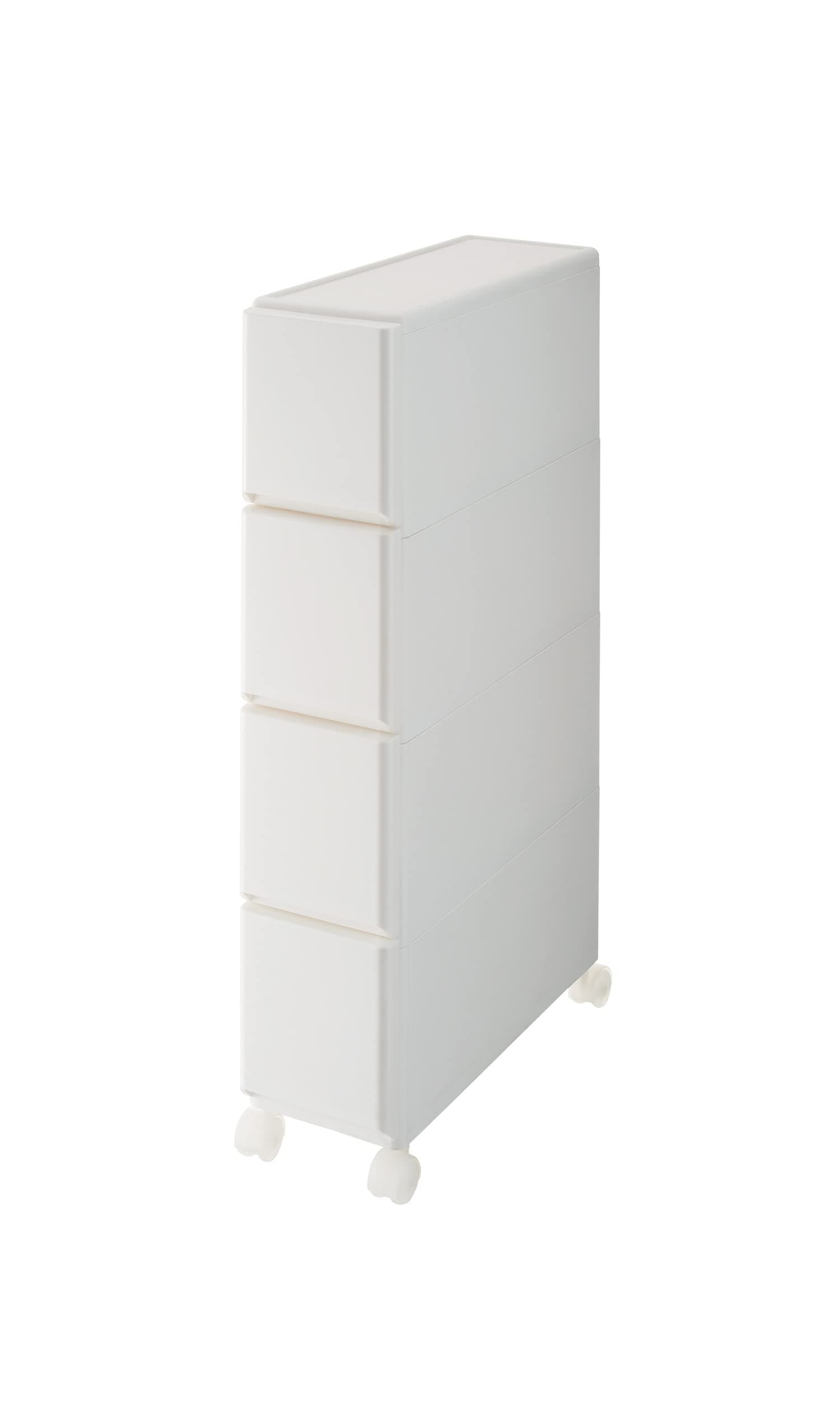 ライクイット (like-it) キッチン 収納 すき間収納 引出し ラグドロワ スリム 4段 ホワイト 約幅17x42.2x83cm LDS-4 隙間収納 17cm 洗面所 机横収納 隠す収納