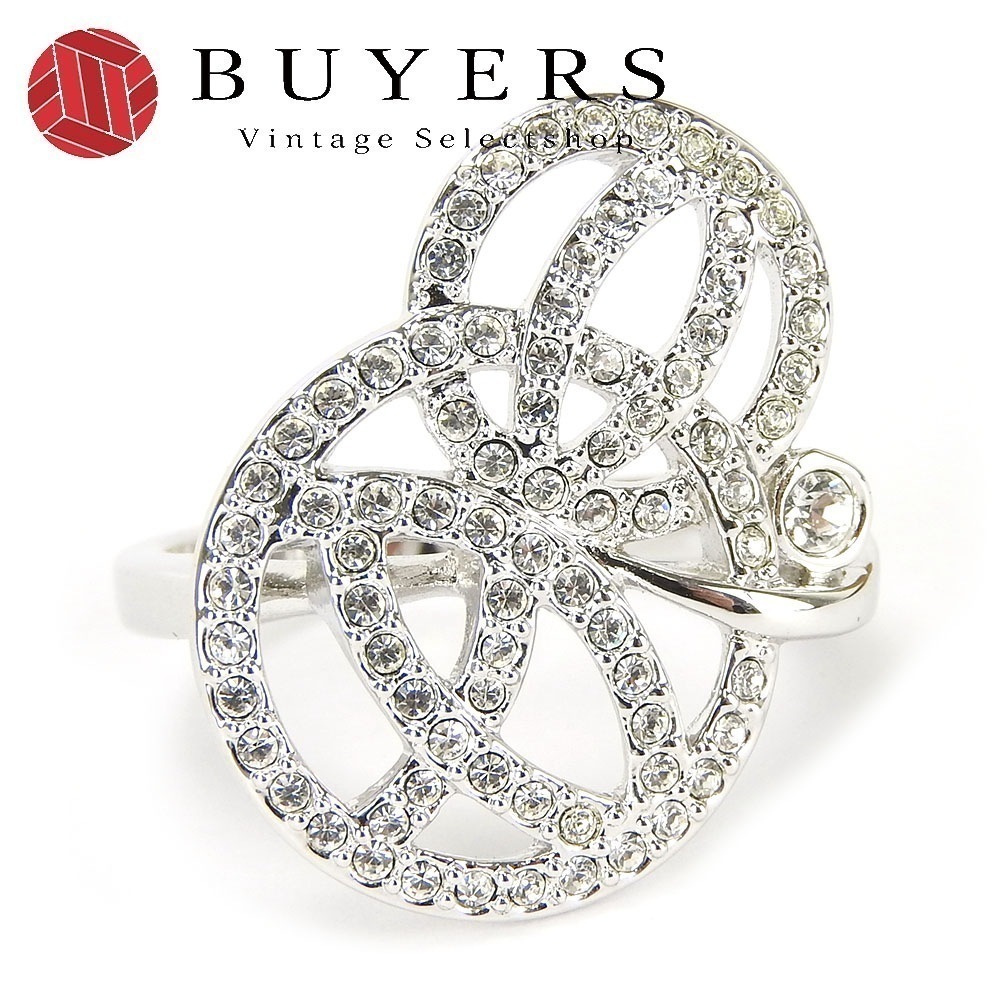 中古 スワロフスキー 指輪 リング #58 17号 クリスタル シルバー メッキ アクセサリー 小物 swarovski accessories ring silver【中古】