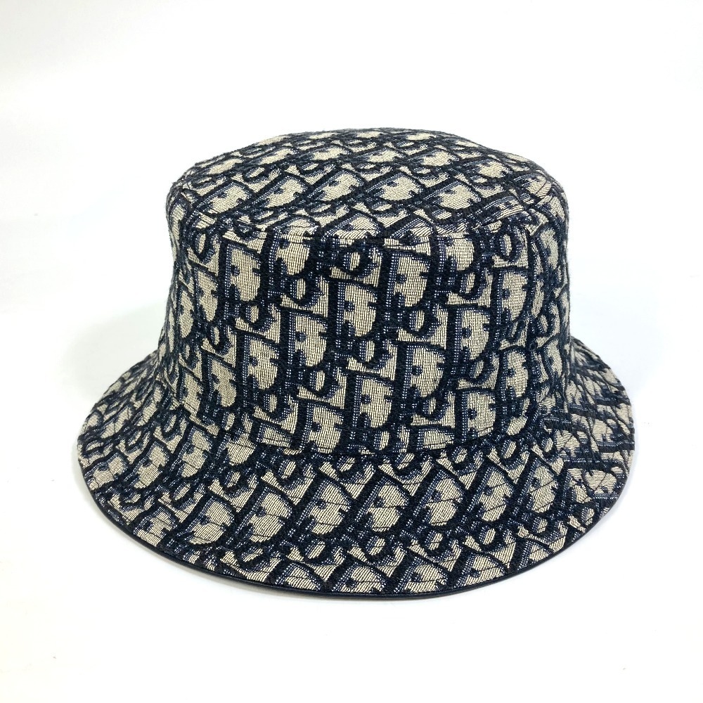 ハット 113C907A4502 バケット オブリーク ボブハット キャンバス/レザー ネイビー