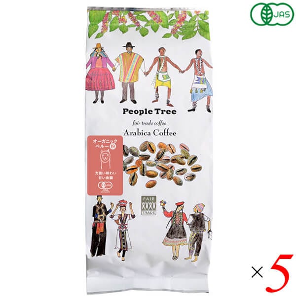 コーヒー ドリップ 粉 ピープルツリー フェアトレードオーガニックコーヒー・レギュラー・粉・ペルー 160g 5個セット
