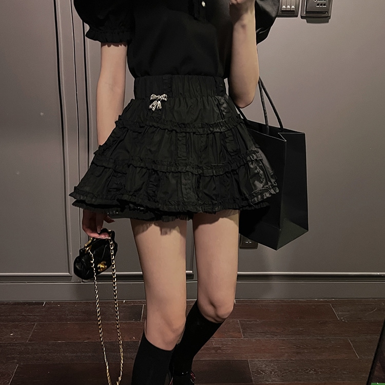 【日本未発売/送料無料】レディース 2カラー スカート ミニスカート ハイウエスト フレア