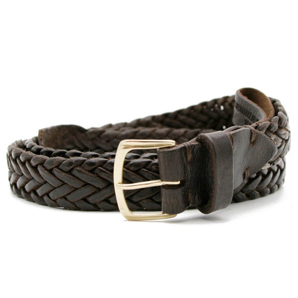 メンズ イントレチャート レザー ベルト DARK BROWN G28MA743 A3