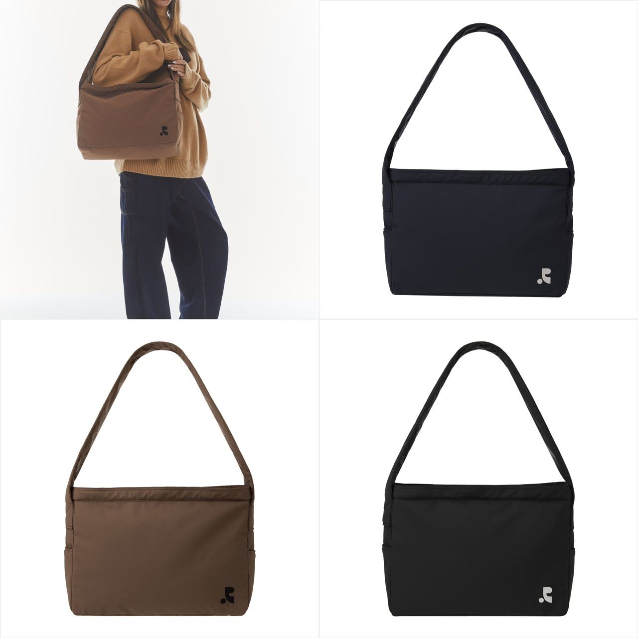 ハンドバッグ EMIS NYLON PADDED CROSSBODY BAGBEIGE NYLON PADDED CROSSBODY BAG-BLACK - EMIS