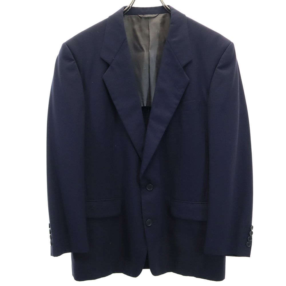 クリスチャンディオール 90s オールド ウールブレンド テーラードジャケット A-5 ネイビー Christian Dior MONSIEUR メンズ
